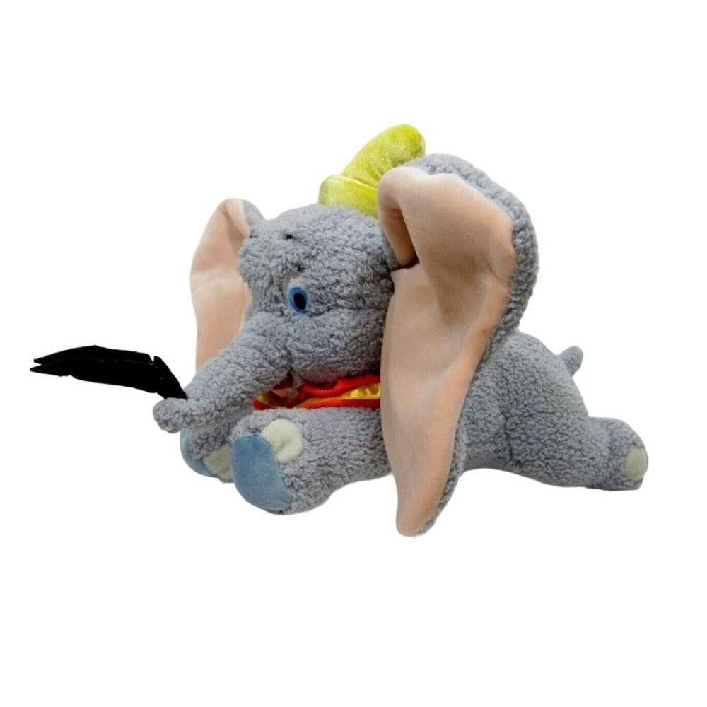 Disney Dumbo w/ Feather Plush Elephant Disneyworld Disneyland Park 15"
